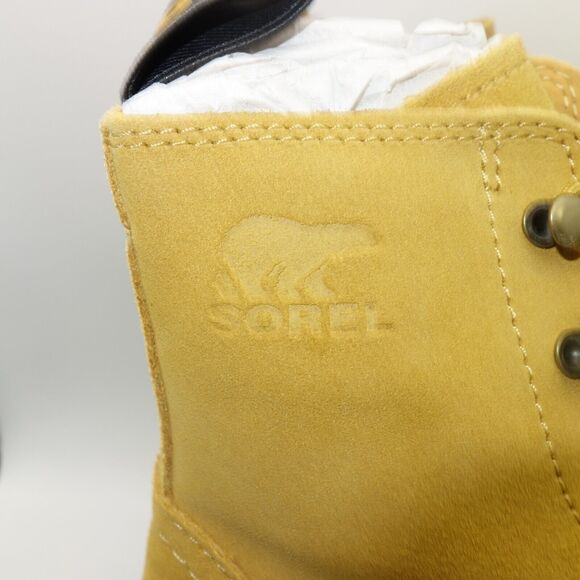 NEW Sorel Women's 6 Hi Line Lace Booties Boots Shoes Brown Geo Yellow Black - Picture 4 of 12